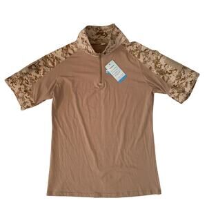 MAGCOMSEN Men's Size XL Tactical Military 1/4 Zip Short Sleeve T-shirt Brand New